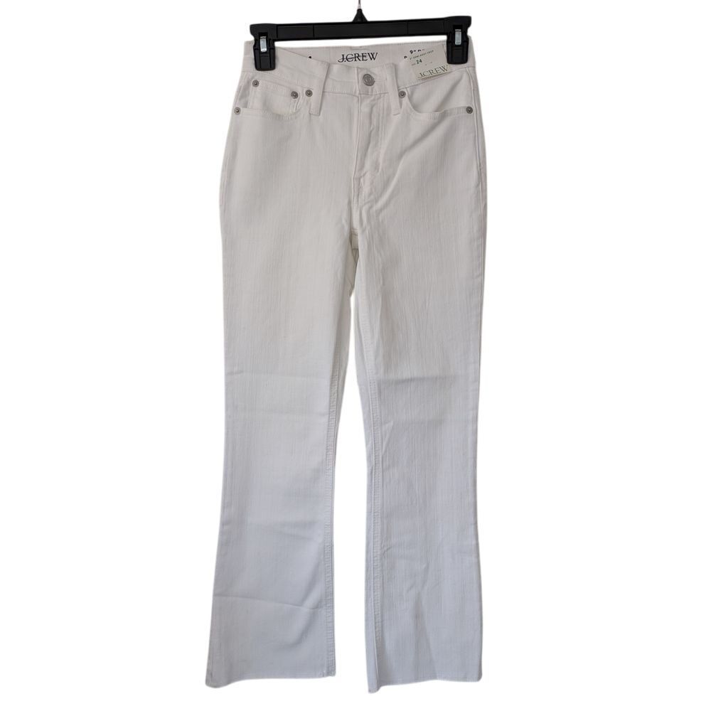 J. Crew 9" Demi Boot Crop Jeans Billie Size‎ 24 White Raw Hem NWT BQ301